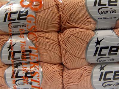 6x50gr. GIZA COTTON  Açık Turuncu Yazlık İplikler, Pamuk, %100 Pamuk