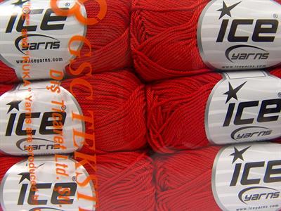 6x50gr. GIZA COTTON  Kırmızı Yazlık İplikler, Pamuk, %100 Pamuk