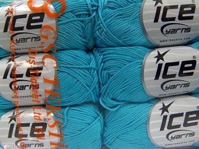 6x50gr. GIZA COTTON  Turkuaz Yazlık İplikler, Pamuk, %100 Pamuk
