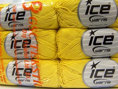 6x50gr. GIZA COTTON  Sarı Yazlık İplikler, Pamuk, %100 Pamuk