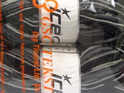 Lot of 2 x 150gr Skeins Ice Yarns GLAMOR SOCK (75% Superwash Wool) Yarn Black Grey Shades