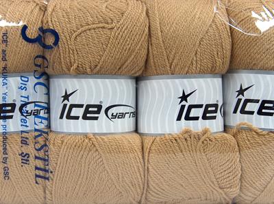 Lot of 4 x 100gr Skeins Ice Yarns GONCA Hand Knitting Yarn Beige