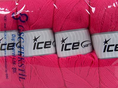 4x100gr. GONCA Akrilik Şeker pembe Kışlık, Düz iplikler, 100% Akrilik