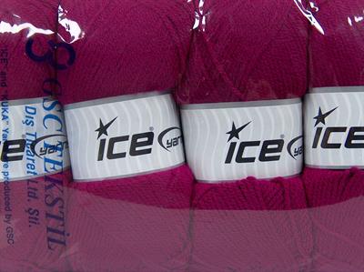 4x100gr. GONCA Akrilik Koyu Fuşya Kışlık, Düz iplikler, 100% Akrilik