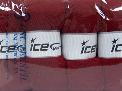 4x100gr. GONCA Akrilik Koyu kırmızı Kışlık, Düz iplikler, 100% Akrilik