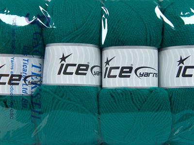 Lot of 4 x 100gr Skeins Ice Yarns GONCA Hand Knitting Yarn Emerald Green