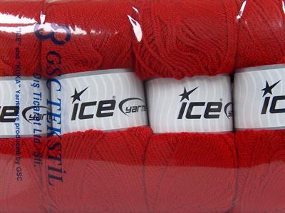 4x100gr. GONCA Akrilik Kırmızı Kışlık, Düz iplikler, 100% Akrilik