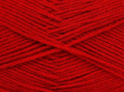 4x100gr. GONCA Akrilik Kırmızı Kışlık, Düz iplikler, 100% Akrilik