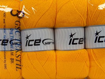 Lot of 4 x 100gr Skeins Ice Yarns GONCA Hand Knitting Yarn Yellow