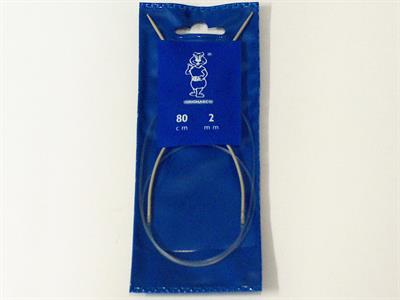 Grignasco Aluminum Circular Knitting Needles . 80 cm - Size: 2 mm (US 0)