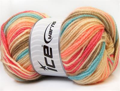 4x100gr. GUMBALL Premium Akrilik Mavi, Krem, Deve Tüyü, Haki, Somon Kışlık, Bebe, Batik Desenli, 100% Akrilik