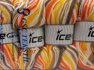 4x100gr. GUMBALL Premium Akrilik Kahverengi, Beyaz, Turuncu, Sarı, Altın, Deve Tüyü Kışlık, Bebe, Batik Desenli, 100% Akrilik