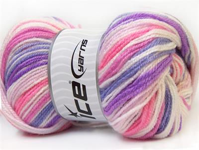 4x100gr. GUMBALL Premium Akrilik Pembe, Beyaz, Mor, Leylak Kışlık, Bebe, Batik Desenli, 100% Akrilik