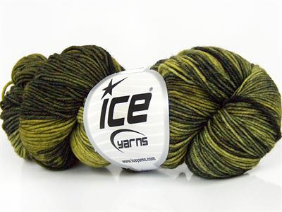 Lot of 2 x 100gr Skeins Ice Yarns HAND DYED SOCK MERINO (75% Superwash Merino Wool) Yarn Green Shades