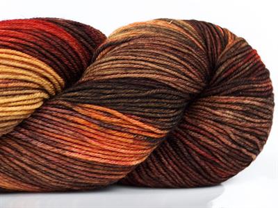 Lot of 2 x 100gr Skeins Ice Yarns HAND DYED SOCK MERINO (75% Superwash Merino Wool) Yarn Orange Shades Copper Brown