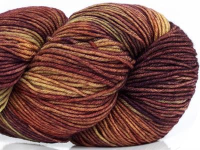Lot of 2 x 100gr Skeins Ice Yarns HAND DYED SOCK MERINO (75% Superwash Merino Wool) Yarn Khaki Shades Burgundy Shades