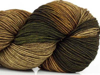 Lot of 2 x 100gr Skeins Ice Yarns HAND DYED SOCK MERINO (75% Superwash Merino Wool) Yarn Khaki Shades