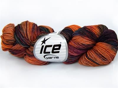 Lot of 2 x 100gr Skeins Ice Yarns HAND DYED SOCK MERINO (75% Superwash Merino Wool) Yarn Orange Maroon Fuchsia Teal