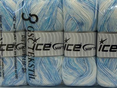 Lot of 4 x 100gr Skeins Ice Yarns HAPPY BABY Yarn Light Lilac Blue Shades