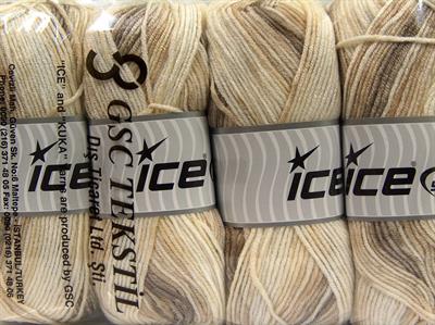 Lot of 4 x 100gr Skeins Ice Yarns HAPPY BABY Yarn Camel Shades Cream
