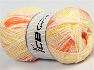 Lot of 4 x 100gr Skeins Ice Yarns HAPPY BABY Yarn Orange Shades Yellow Shades