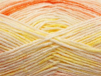 Lot of 4 x 100gr Skeins Ice Yarns HAPPY BABY Yarn Orange Shades Yellow Shades