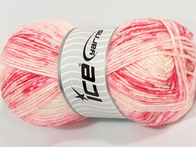 Lot of 4 x 100gr Skeins Ice Yarns HAPPY BABY Hand Knitting Yarn Pink Shades