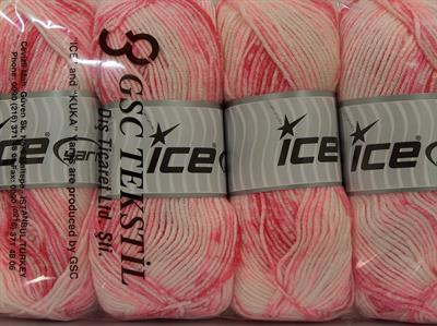 Lot of 4 x 100gr Skeins Ice Yarns HAPPY BABY Hand Knitting Yarn Pink Shades
