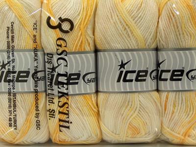 Lot of 4 x 100gr Skeins Ice Yarns HAPPY BABY Hand Knitting Yarn Yellow Shades