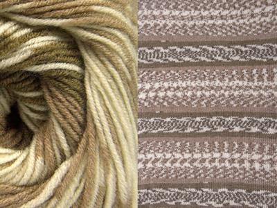 Lot of 2 x 150gr Skeins Ice Yarns JACQUARD WOOL (30% Wool) Yarn Khaki Camel Cream