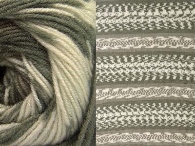 Lot of 2 x 150gr Skeins Ice Yarns JACQUARD WOOL (30% Wool) Yarn Khaki Beige Cream