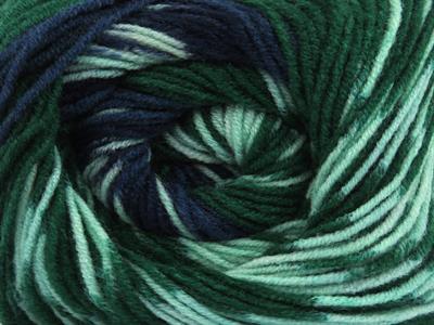 Lot of 2 x 150gr Skeins Ice Yarns JACQUARD WOOL (30% Wool) Yarn Green Shades Navy