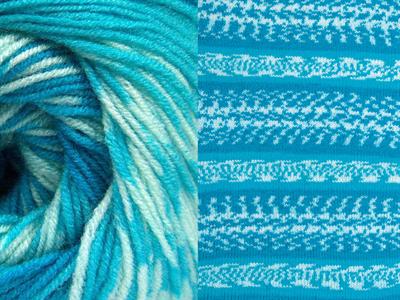 Lot of 2 x 150gr Skeins Ice Yarns JACQUARD WOOL (30% Wool) Yarn Turquoise Shades