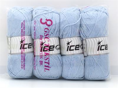 4x100gr. JEANS COTTON Premium Akrilik, Pamuk Bebe Mavisi Yazlık İplikler, Pamuk, Akrilik