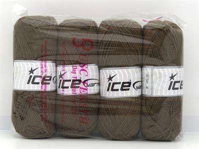 4x100gr. JEANS COTTON Premium Akrilik, Pamuk Kahverengi Yazlık İplikler, Pamuk, Akrilik