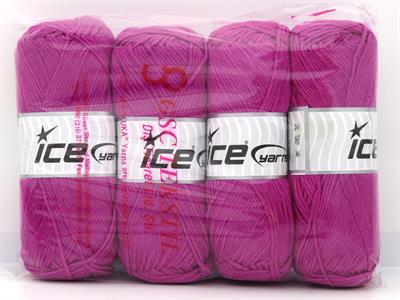 4x100gr. JEANS COTTON Premium Akrilik, Pamuk Fuşya Yazlık İplikler, Pamuk, Akrilik