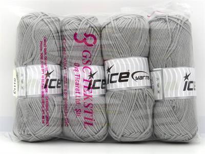4x100gr. JEANS COTTON Premium Akrilik, Pamuk Gri Yazlık İplikler, Pamuk, Akrilik