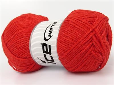 4x100gr. JEANS COTTON Premium Akrilik, Pamuk Kırmızı Yazlık İplikler, Pamuk, Akrilik