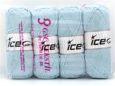 4x100gr. JEANS COTTON SPORT Premium Akrilik, Pamuk Bebe Mavisi Yazlık İplikler, Pamuk, Akrilik