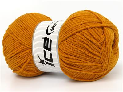 Lot of 4 x 100gr Skeins Ice Yarns JEANS COTTON SPORT (60% Cotton) Yarn Dark Gold