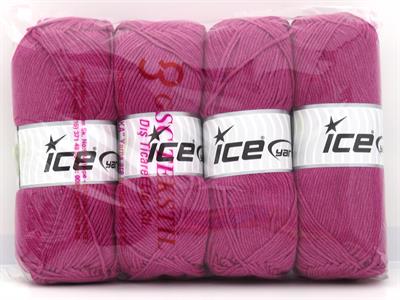Lot of 4 x 100gr Skeins Ice Yarns JEANS COTTON SPORT (60% Cotton) Yarn Fuchsia