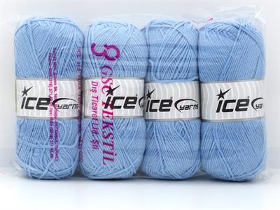 4x100gr. JEANS COTTON SPORT Premium Akrilik, Pamuk Açık Mavi Yazlık İplikler, Pamuk, Akrilik