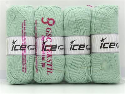 Lot of 4 x 100gr Skeins Ice Yarns JEANS COTTON SPORT (60% Cotton) Yarn Mint Green