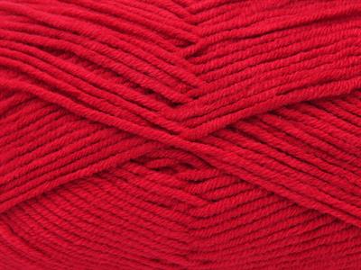Lot of 4 x 100gr Skeins Ice Yarns JEANS COTTON SPORT (60% Cotton) Yarn Bright Red