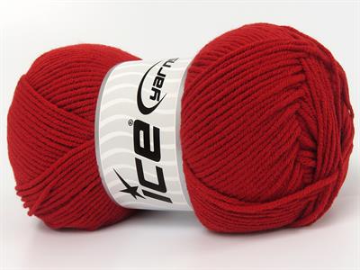 Lot of 4 x 100gr Skeins Ice Yarns JEANS COTTON SPORT (60% Cotton) Yarn Red