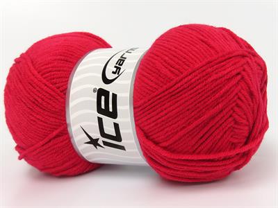 Lot of 4 x 100gr Skeins Ice Yarns JEANS COTTON SPORT (60% Cotton) Yarn Bright Red