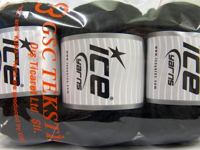 3x100gr. JUMBO PURE WOOL Yün Siyah Kışlık, Yün, 100% Yün, Çok Kalın, Keçe