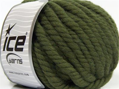 3x100gr. JUMBO PURE WOOL Yün Haki Kışlık, Yün, 100% Yün, Çok Kalın, Keçe