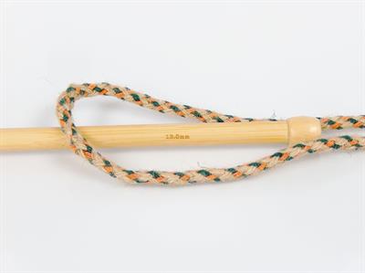 1x500gr. JUTE DECOR Pamuk Turuncu, Koyu yeşil Yazlık İplikler, Pamuk, Keten, Çok Kalın, Kendir