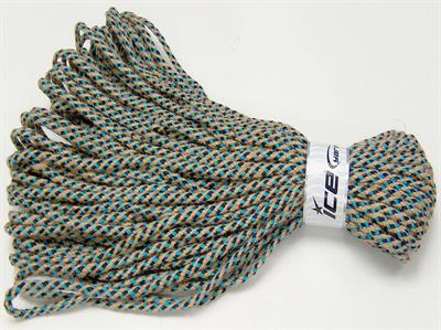 1x500gr. JUTE DECOR Pamuk Turkuaz, Koyu laci Yazlık İplikler, Pamuk, Keten, Çok Kalın, Kendir